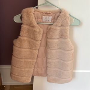 Zara sz 9-10 pink faux fur vest